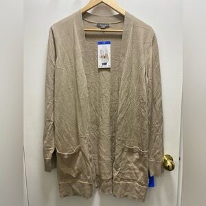 Matty M Taupe Open-Front Lightweight Cardigan